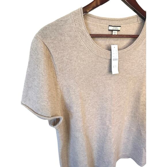 J. CREW NWT Cashmere Relaxed T-shirt Sz XXL Heather Stone Classic Old Money $158 - Picture 4 of 8